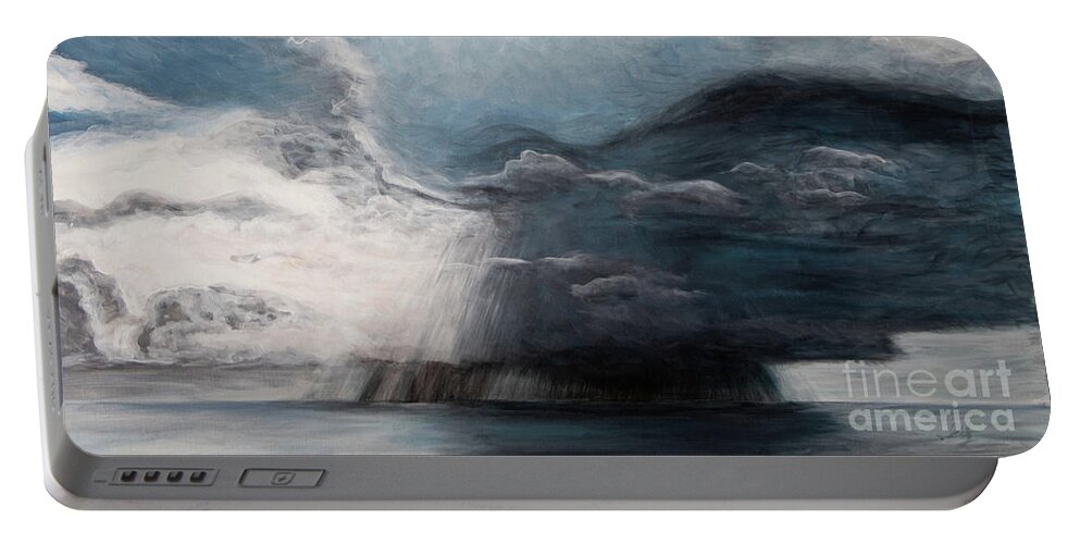Storm Portable Battery Charger featuring the painting The Storm by Pamela Schwartz