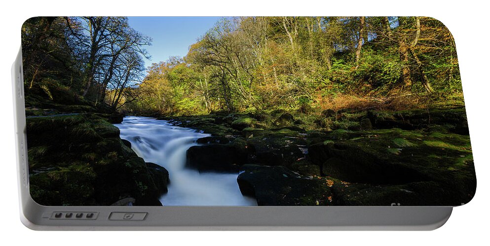 England Portable Battery Charger featuring the photograph The Strid, Wharfedale by Tom Holmes Photography