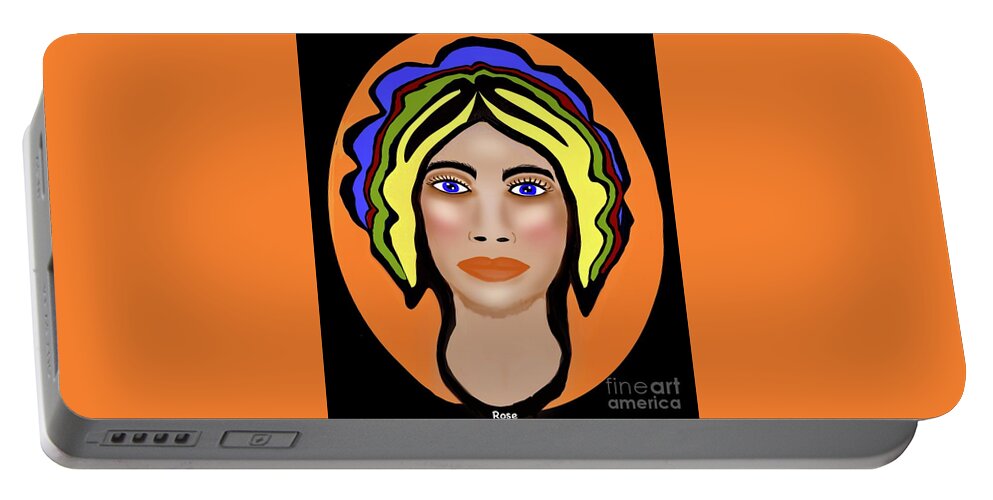Woman Portable Battery Charger featuring the digital art The strong woman by Elaine Hayward