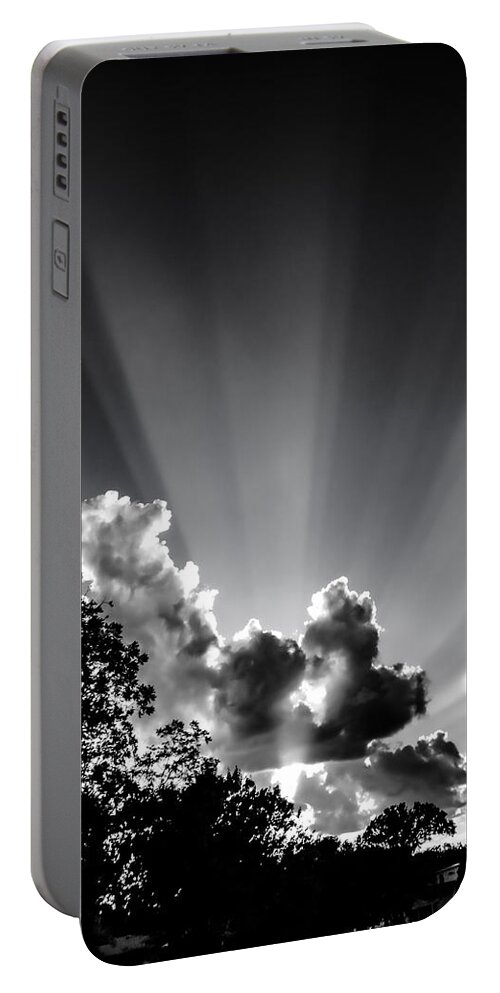 Sunset Portable Battery Charger featuring the photograph The Sun Sets in Black and White by W Craig Photography