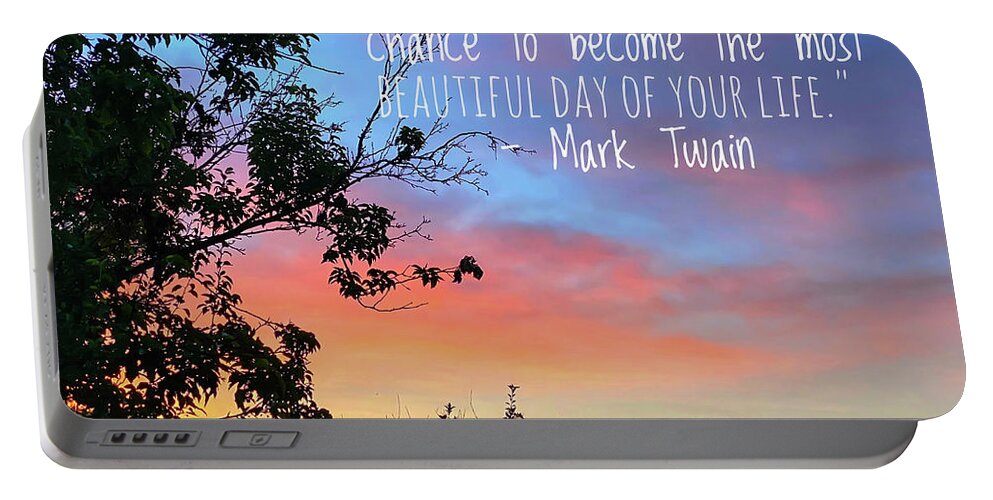 Sunset Portable Battery Charger featuring the photograph The Sun Sets on a Beautiful Day by Kerri Farley