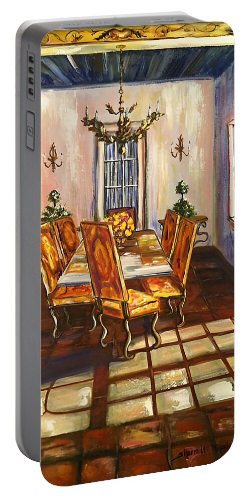 Original Painting Portable Battery Charger featuring the painting The Sunroom by Sherrell Rodgers