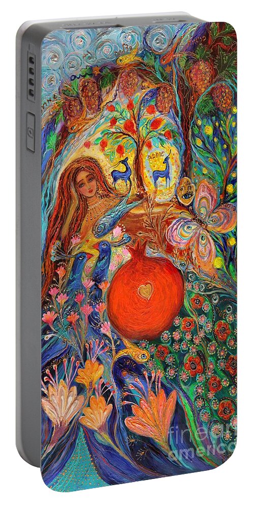 Angel Portable Battery Charger featuring the painting The Tales of One Thousand and One Nights. Left Panel by Elena Kotliarker