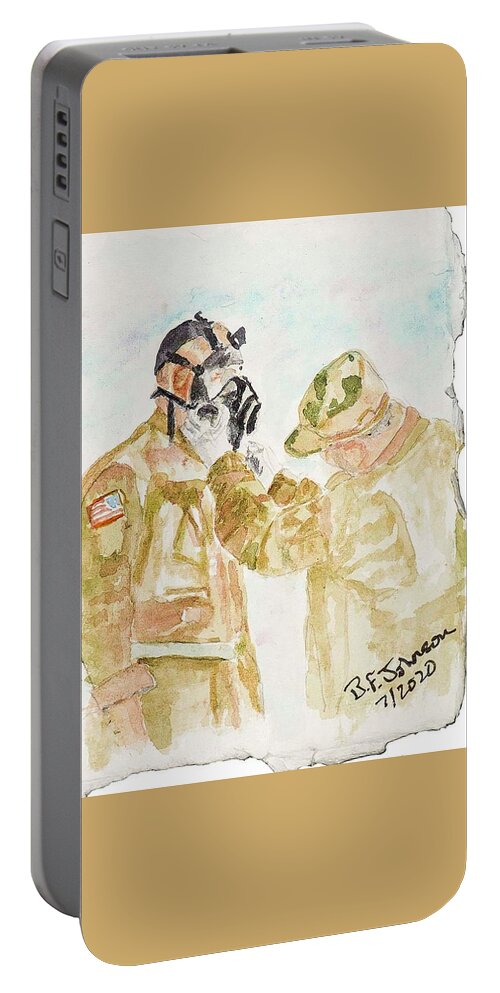 Army Portable Battery Charger featuring the painting The Teacher by Barbara F Johnson