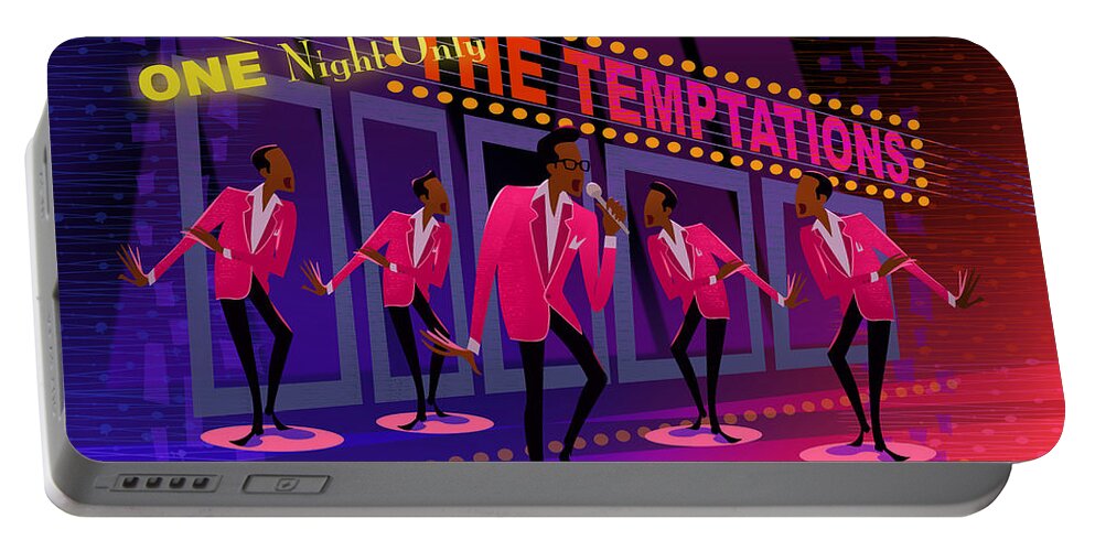 Singers Portable Battery Charger featuring the digital art The Temptations by Alan Bodner