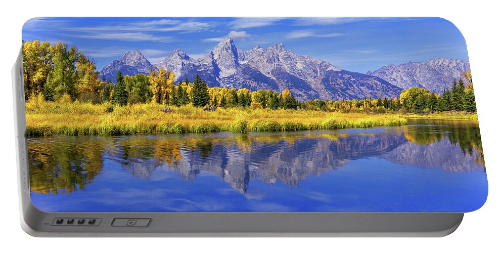 Autumn Portable Battery Charger featuring the photograph The Tetons by Chad Dutson