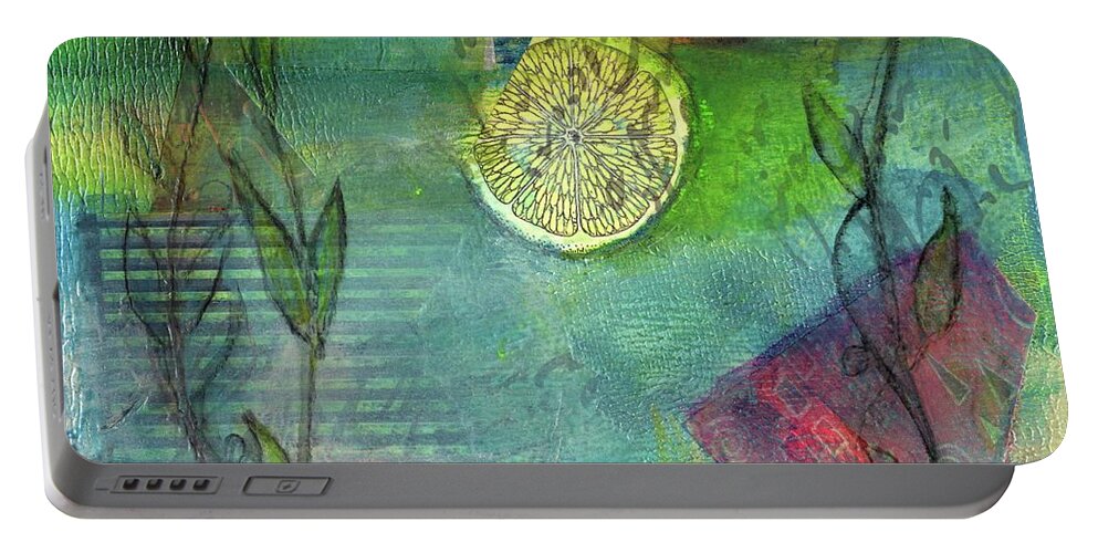Mixed Media Portable Battery Charger featuring the painting The Tides by Diane Maley