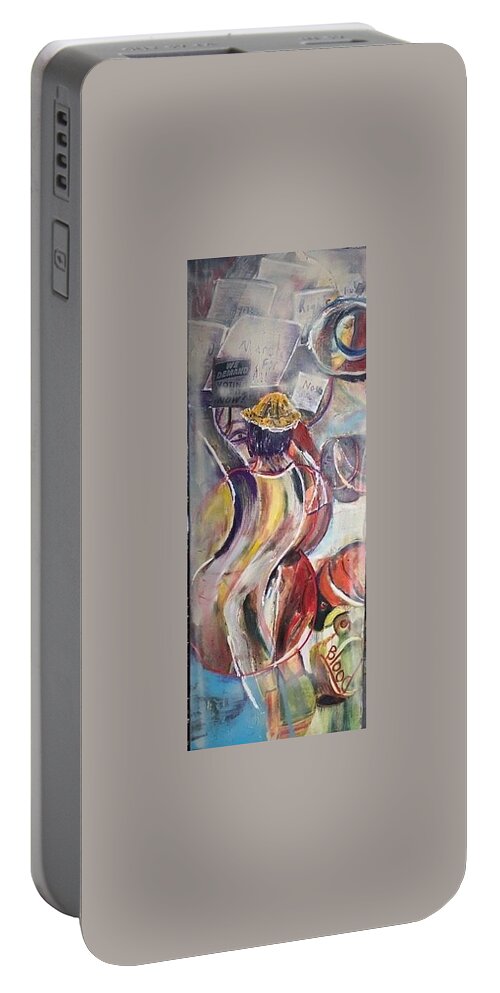 Demonstration Portable Battery Charger featuring the painting The Time is Now by Peggy Blood