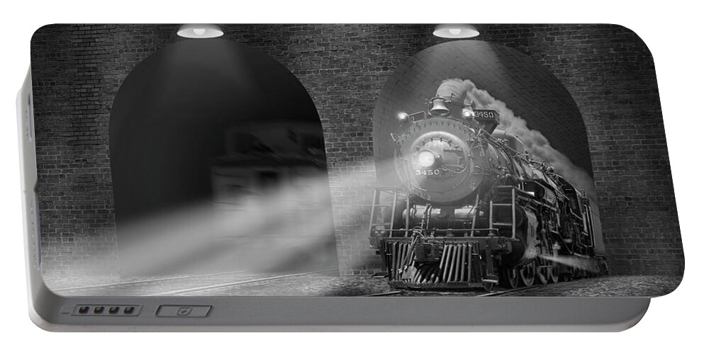 Steam Engine Portable Battery Charger featuring the photograph The Tunnels Panoramic by Mike McGlothlen