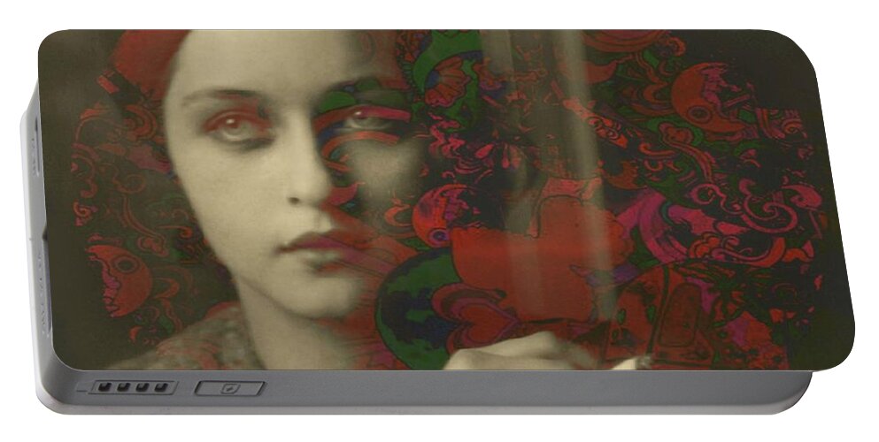 Women Portable Battery Charger featuring the digital art The Valentines I Never Knew The Friday Night Charades Of Youth by Paul Lovering