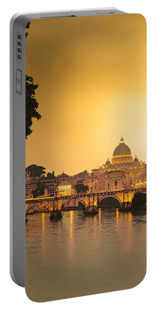 Sunset Portable Battery Charger featuring the photograph The Vatican at Sunset by Robert Bellomy