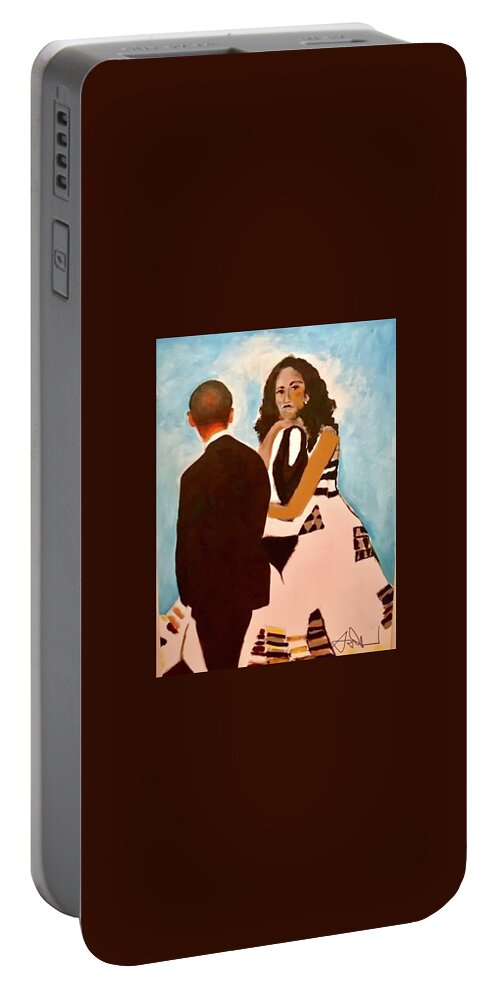  Portable Battery Charger featuring the painting The View by Angie ONeal