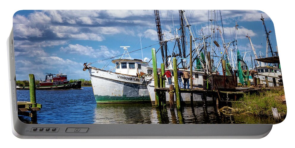 Boats Portable Battery Charger featuring the photograph The Virginia Lee Shrimp Boat by Debra and Dave Vanderlaan