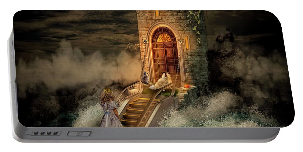Princess Portable Battery Charger featuring the digital art The Watchdog by Maggy Pease