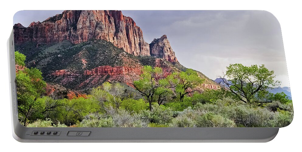 Zion National Park Portable Battery Charger featuring the photograph The Watchman Zion Sunset by Kyle Hanson