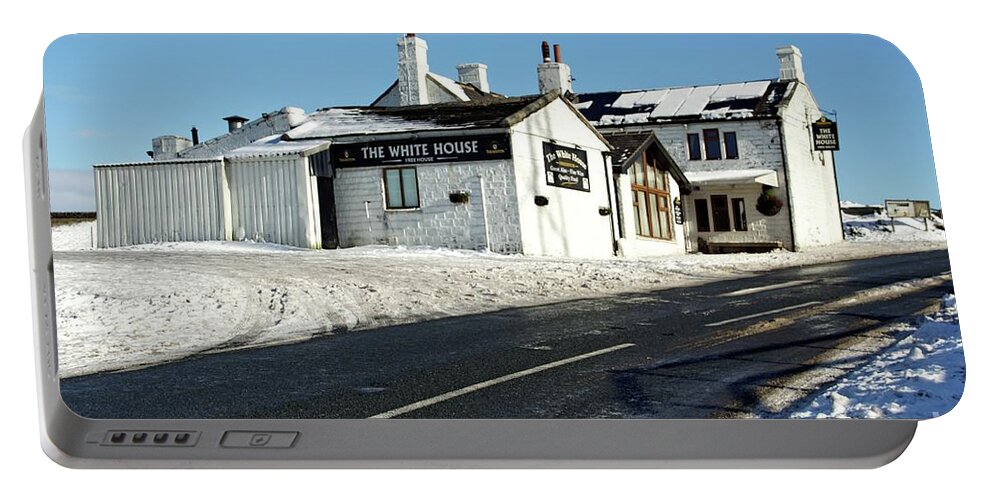 White House Pub Portable Battery Charger featuring the photograph The White House pub, Littleborough, Lancashire by David Birchall