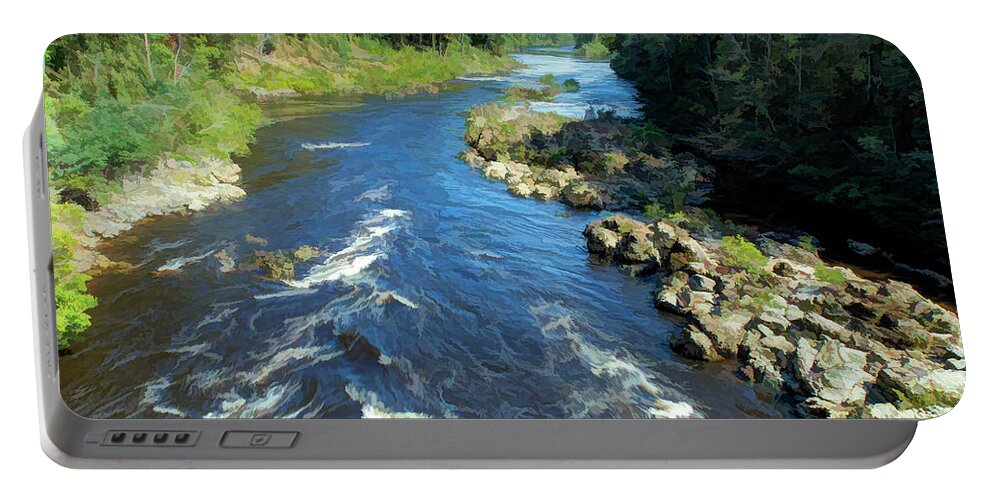 Australia Portable Battery Charger featuring the digital art The wild Arthur River by Frank Lee