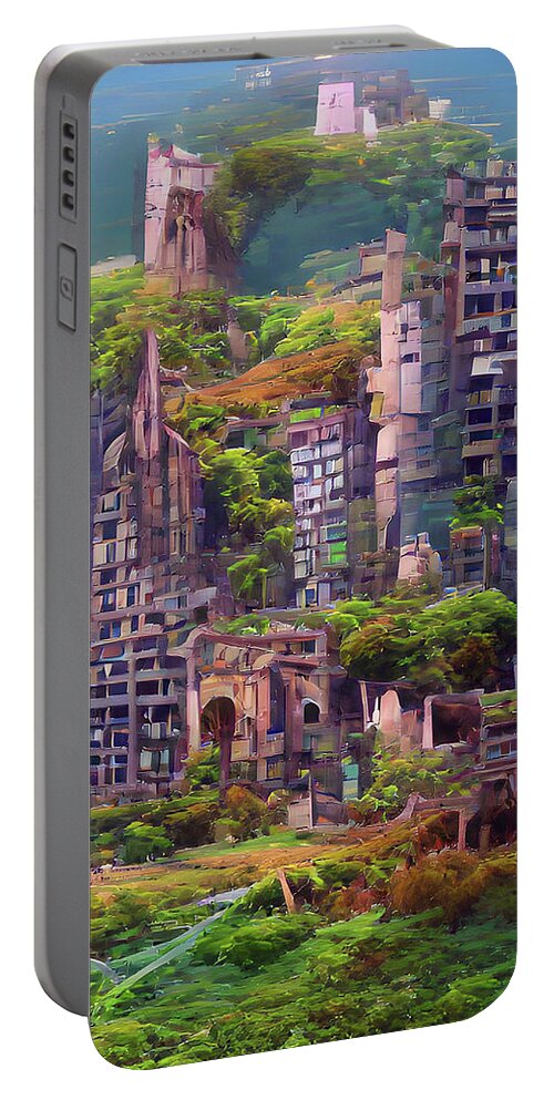  Portable Battery Charger featuring the digital art The World Without Us by Rein Nomm