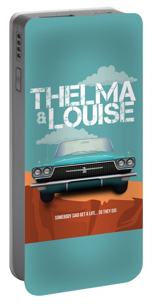 Movie Poster Portable Battery Charger featuring the digital art Thelma and Louise - Alternative Movie Poster by Movie Poster Boy
