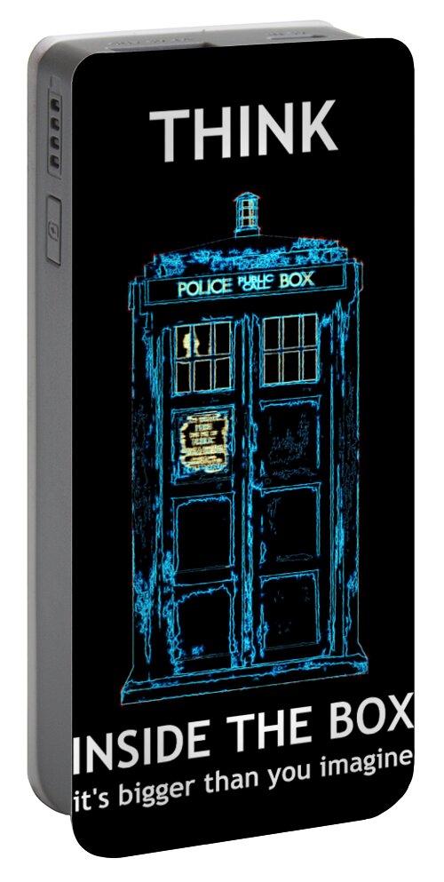 Richard Reeve Portable Battery Charger featuring the digital art Think Inside the Box Redux by Richard Reeve