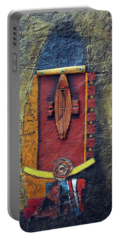 African Art Portable Battery Charger featuring the painting This Is Major Tom by Michael Nene