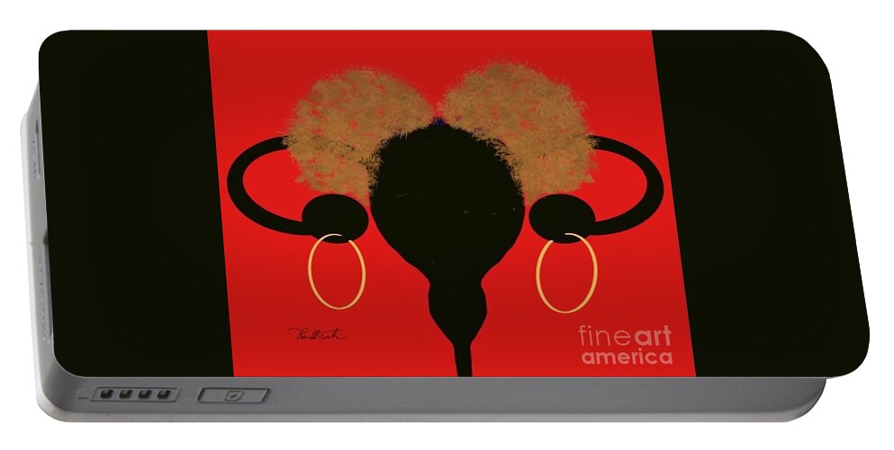 Uterus Portable Battery Charger featuring the digital art This is MY uterus by D Powell-Smith