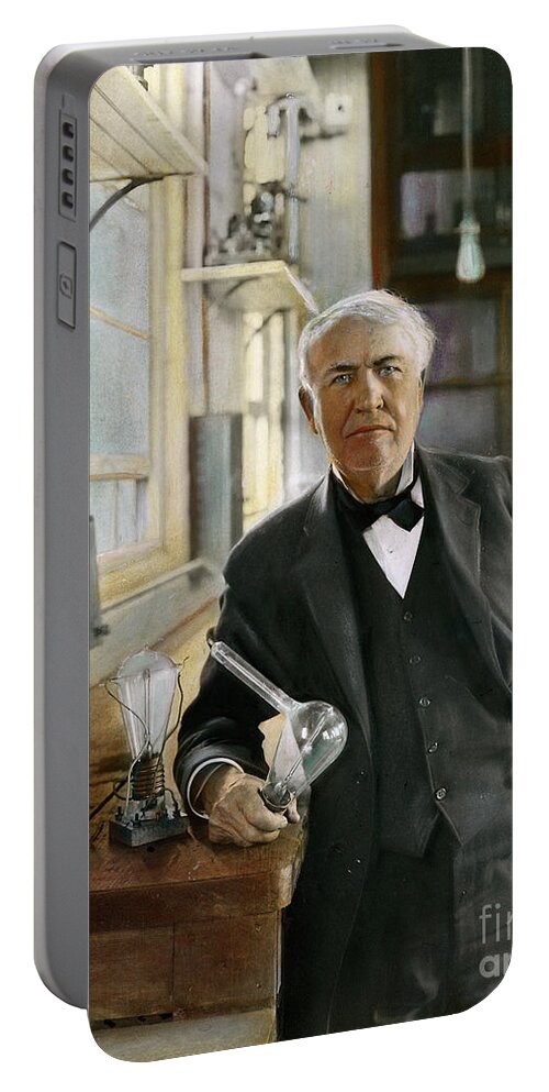 1915 Portable Battery Charger featuring the photograph Thomas Edison by Granger