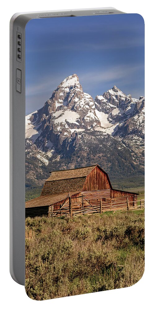 Barn Portable Battery Charger featuring the photograph John Moulton Barn at Grand Teton by Jack Bell