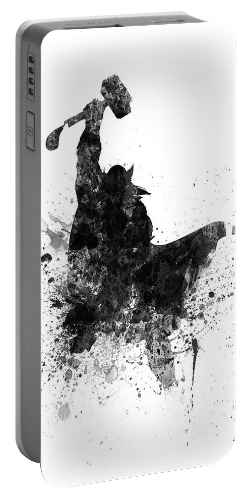  Portable Battery Charger featuring the digital art Thor Watercolor I by Naxart Studio