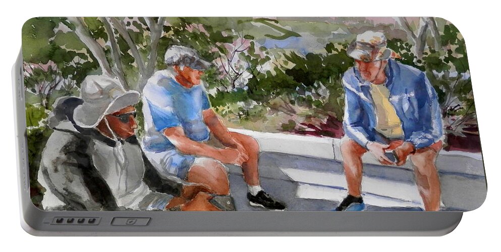 Figures Portable Battery Charger featuring the painting Three Amigos by Martha Tisdale