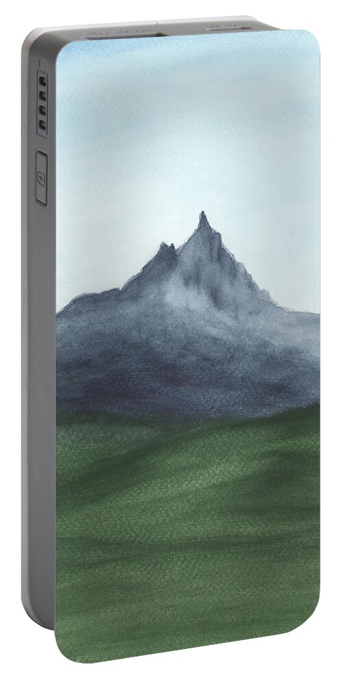Sky Blue Portable Battery Charger featuring the painting Three Fingered Jack by Rachel Elise