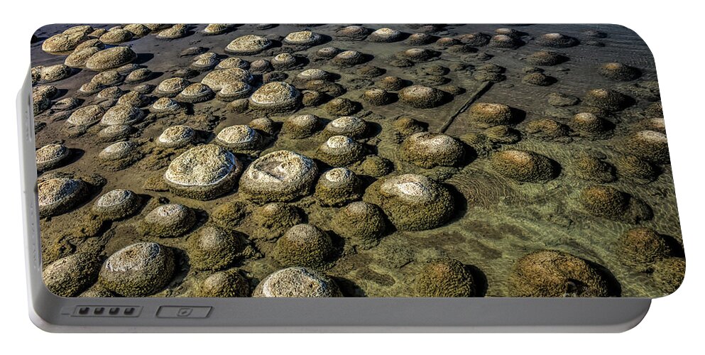 Nature Portable Battery Charger featuring the photograph Thrombolites, Lake Clifton, Western Australia by Elaine Teague