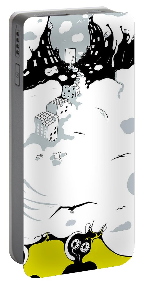 Crypto Portable Battery Charger featuring the digital art Through the Moon by Craig Tilley