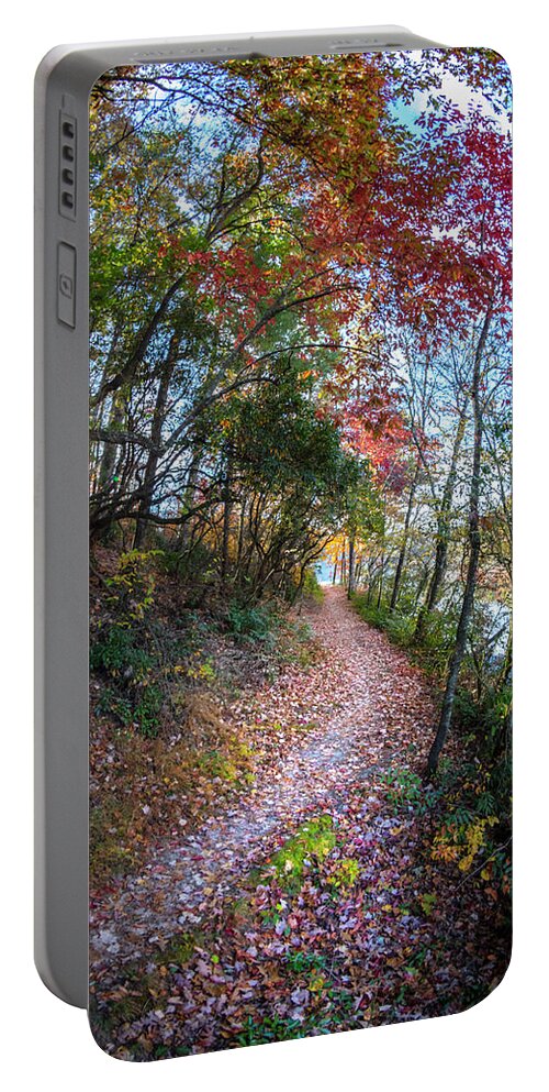 Carolina Portable Battery Charger featuring the photograph Through the Trees along the Trail by Debra and Dave Vanderlaan