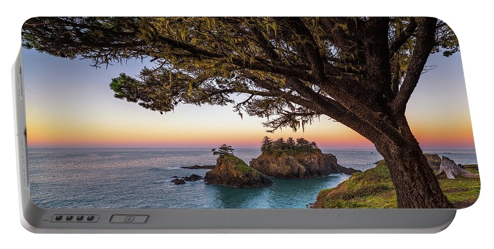 Oregon Portable Battery Charger featuring the photograph Thunder Cove Sunrise by Darren White