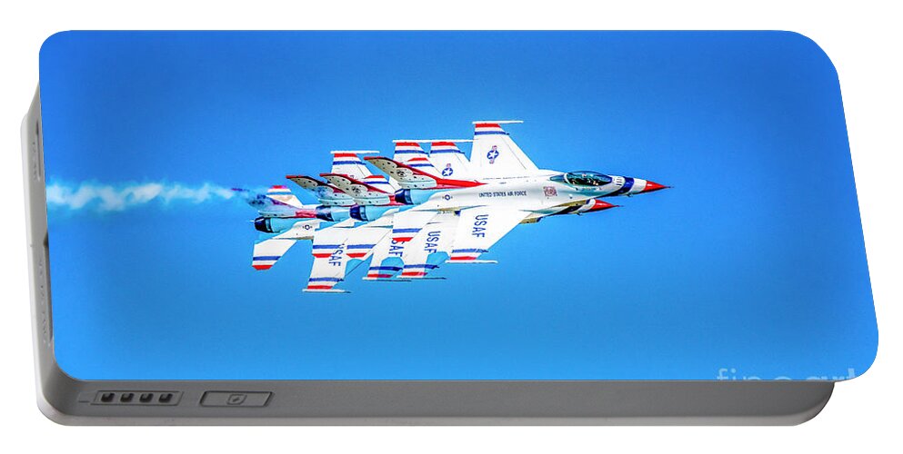 Thunderbirds Portable Battery Charger featuring the photograph Thunderbirds Echelon Formation by Jeff at JSJ Photography