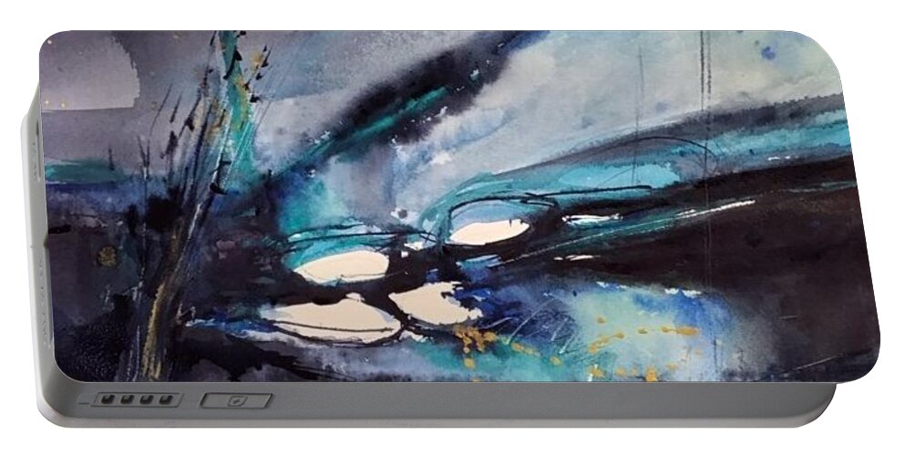 Watercolor Portable Battery Charger featuring the painting Tide Pool by Judith Levins