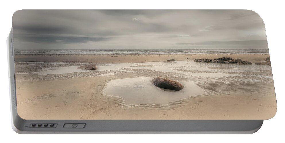 Wells Beach Portable Battery Charger featuring the photograph Tide Pools at Wells Beach by Penny Polakoff