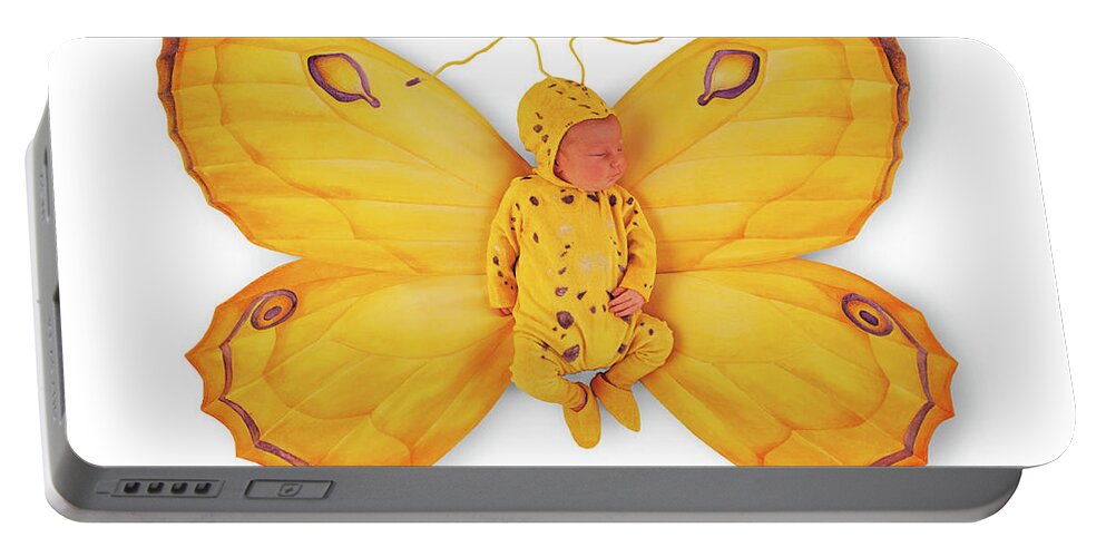 Butterfly Portable Battery Charger featuring the photograph Tiny Butterfly #2 by Anne Geddes