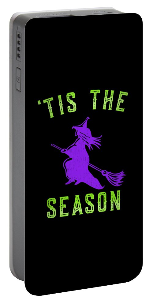 Cool Portable Battery Charger featuring the digital art tis The Season Halloween Witch by Flippin Sweet Gear