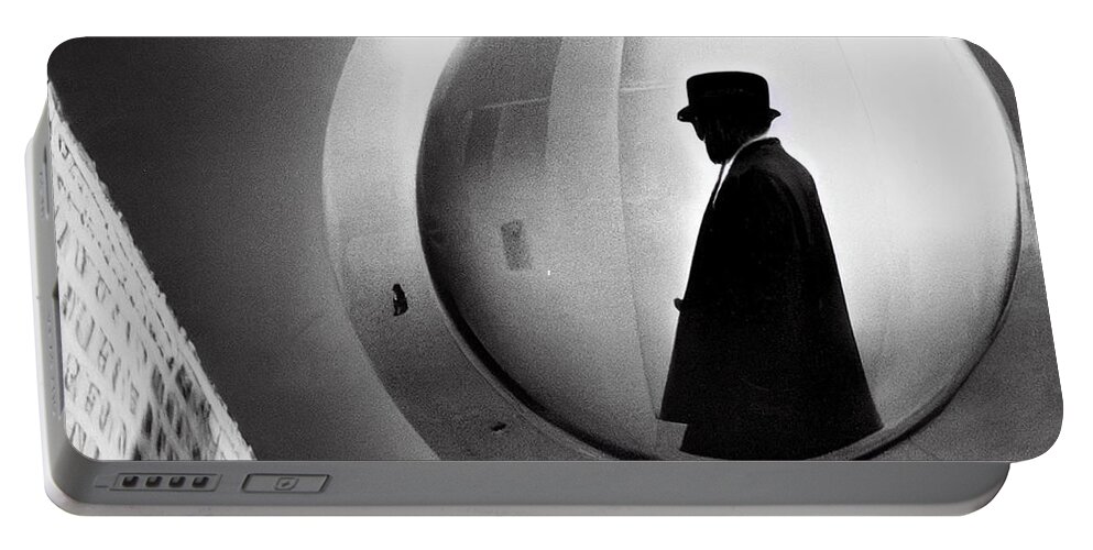 Ufo Portable Battery Charger featuring the digital art To Serve Man by Nickleen Mosher