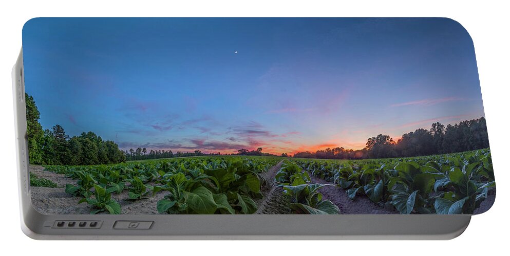 Sunset Portable Battery Charger featuring the photograph Tobacco Sunset by Melissa Southern