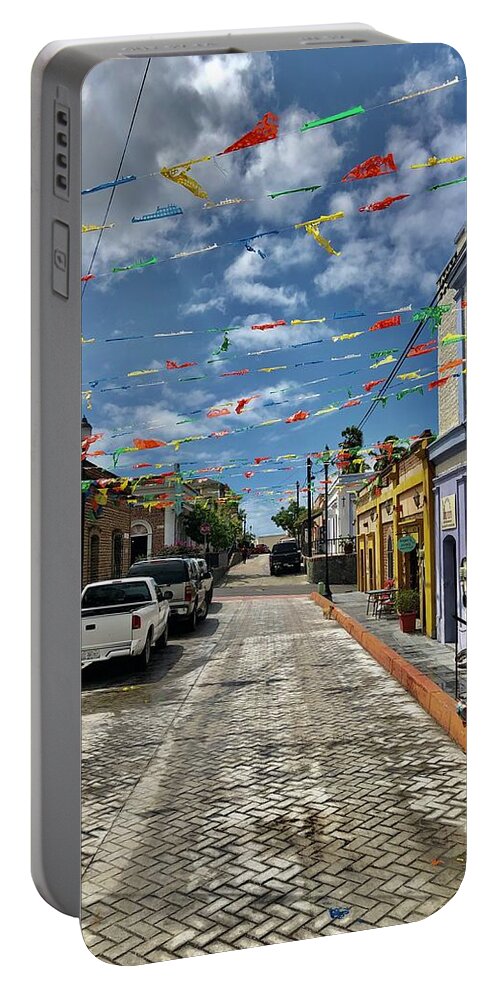 Todos Santos Portable Battery Charger featuring the photograph Todos Santos Street Scene by William Scott Koenig