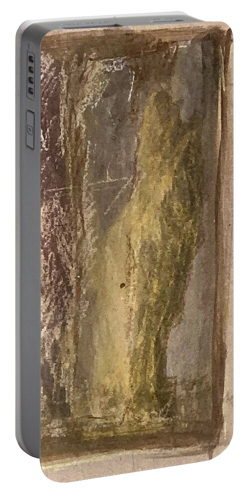 Couple Portable Battery Charger featuring the painting Together and alone by David Euler