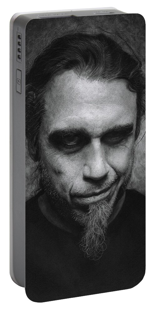 Tom Araya Portable Battery Charger featuring the drawing Tom Araya by Christian Klute