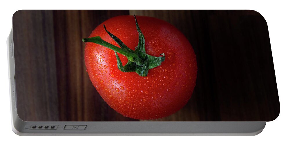 Agriculture Portable Battery Charger featuring the photograph Tomato viewed from the top down by Scott Lyons