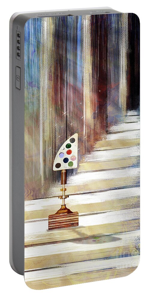 Tony Portable Battery Charger featuring the digital art Tony's Journey by Lois Bryan