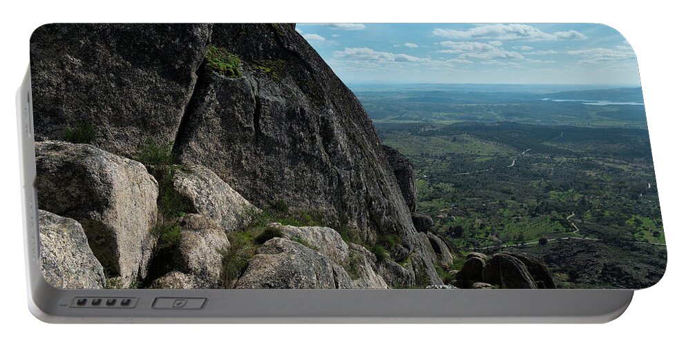 Monsanto Portable Battery Charger featuring the photograph Top of the mountain view in Monsanto by Angelo DeVal