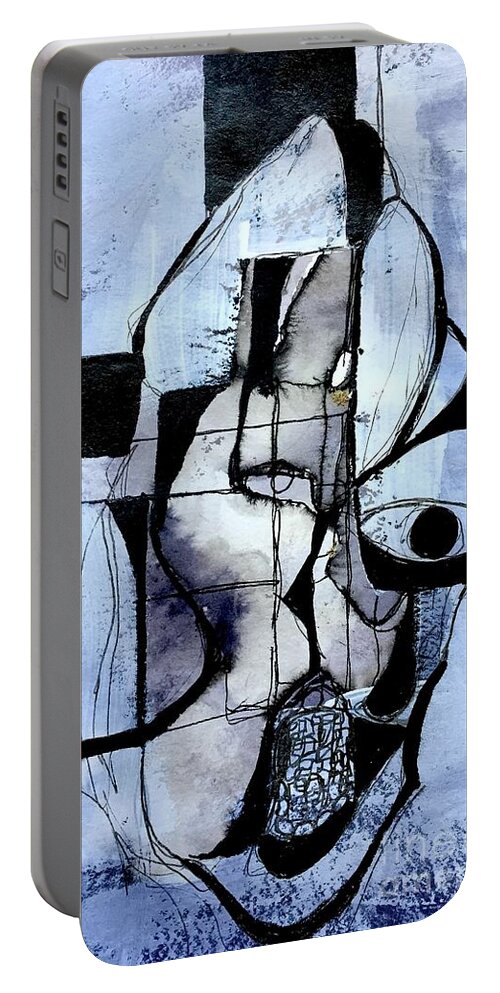 Abstract Art Portable Battery Charger featuring the drawing Untitled #1 by Jeremiah Ray