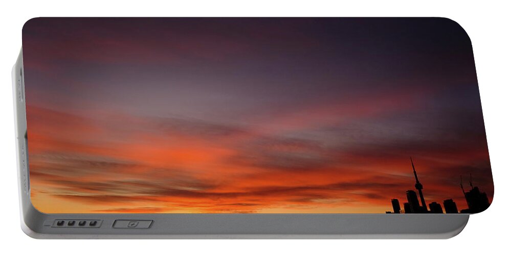 Toronto Portable Battery Charger featuring the photograph Toronto Sunset by Kreddible Trout
